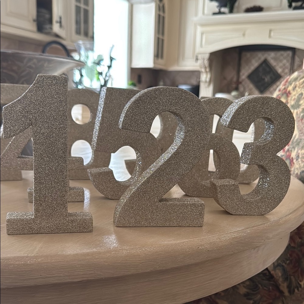 Silver and Gold Three Dimensional Number Decorations for Parties